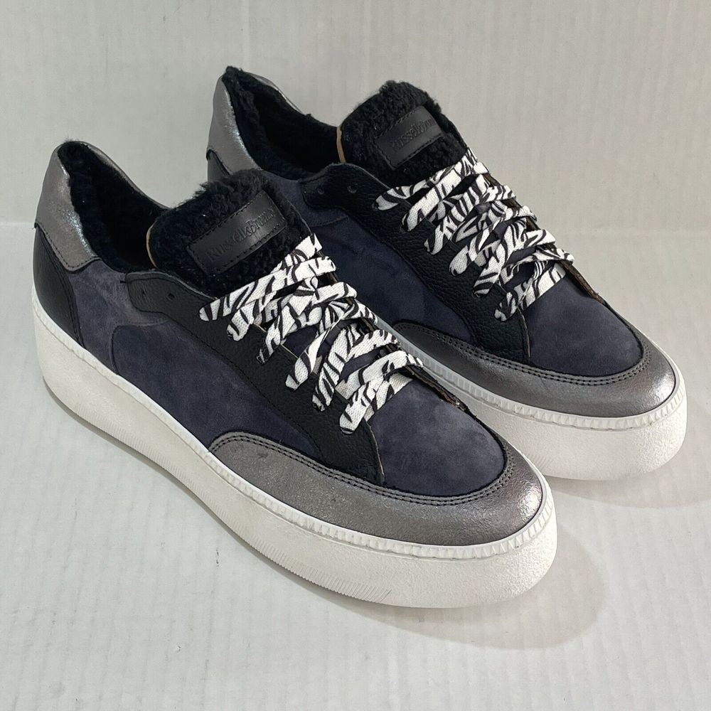 RUSSELL & BROMLEY PARK LACE Lace Up Platform Sneakers Shearling Trim EU 42 US 11 - Picture 14 of 14